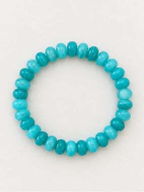 New! Turquoise Gemstone Beaded Elastic Bracelet NWOT 5041